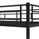 preview thumbnail 13 of 43, Twin over Twin Bunk Bed w/2 Side Ladder, Trundle and Guardrail, Modern Style Bunk Beds w/Slats, No Box Spring Required for Kids