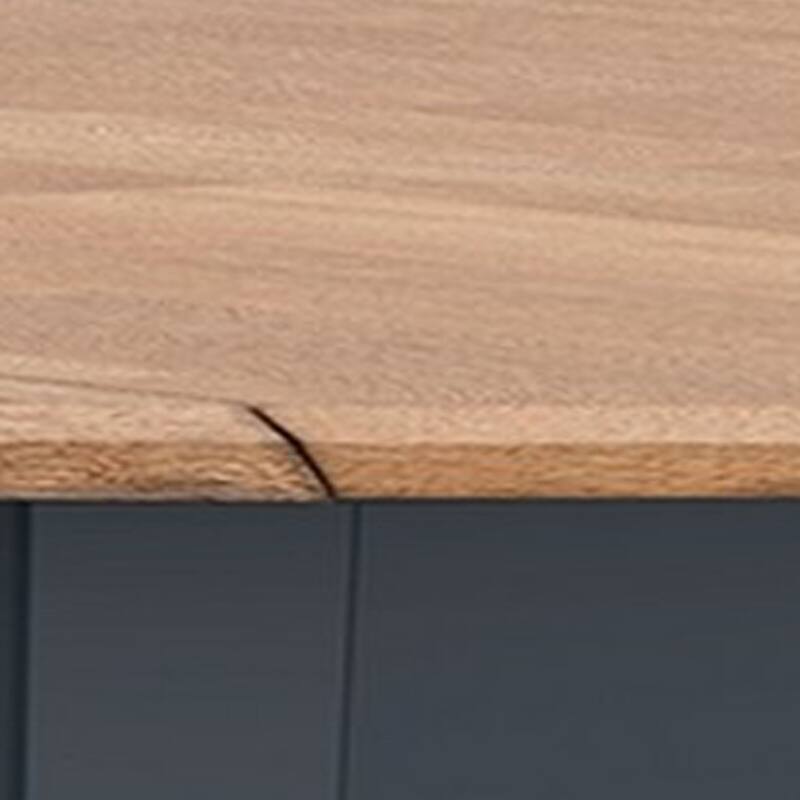 Gasy Dining Table, Extendable 26-42 Inch, Dark Blue, Wood, 2 Leaves