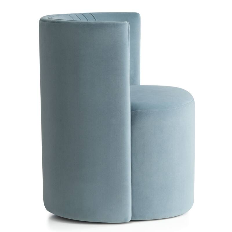 Velvet Swivel Dining Chairs with Rolling Casters, Upholstered Barrel Back Dining ArmChairs