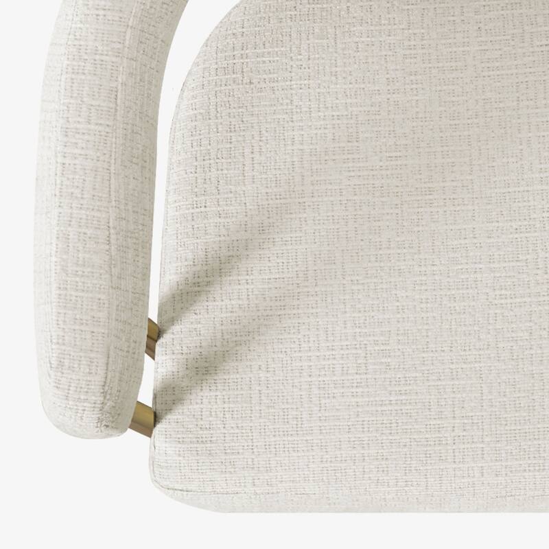 25" Seat Height Upholstered Chenille Gold Matel Counter Stool