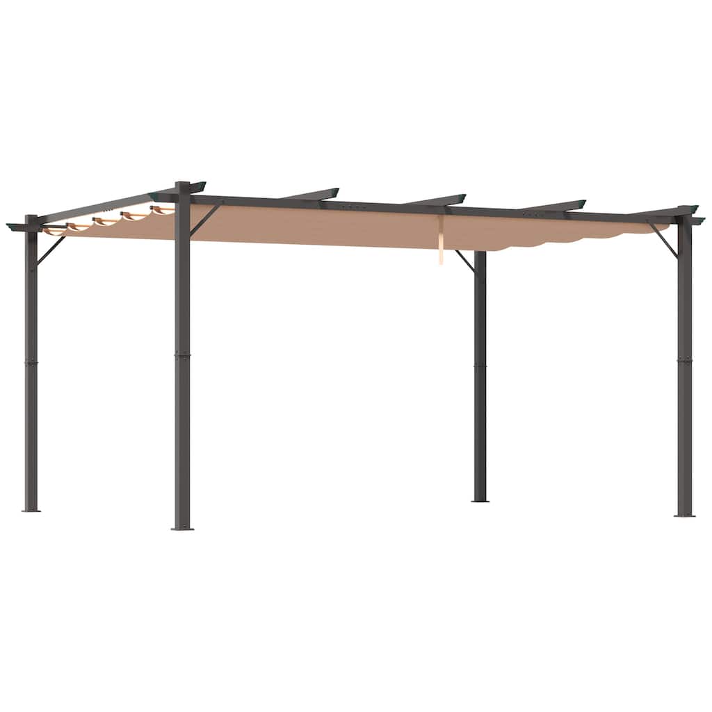 10' x 13' Aluminum Patio Pergola with Retractable Pergola Canopy