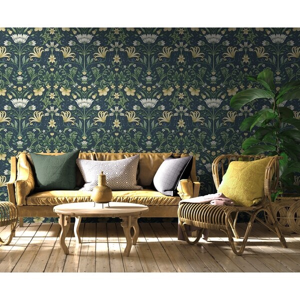 Vintage Floral Non-Pasted Wallpaper undefined 396 in x 20.8 in