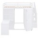 preview thumbnail 10 of 10, Full Size Bunk Bed with Wardrobe, Desk and Shelves, White