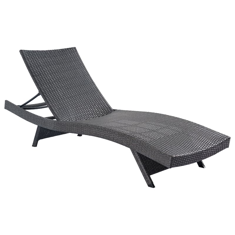 Outdoor Chaise Lounge Chair,PE Rattan Adjustable Backrest Chaise Lounge, Outdoor Pool Recliner Patio Chairs Lounge Chair