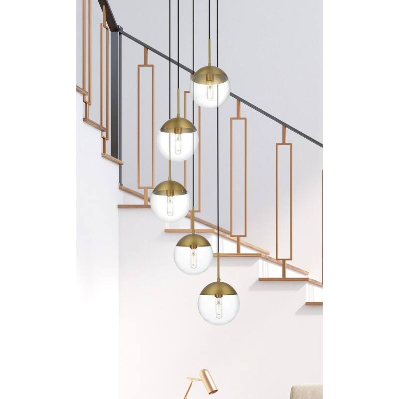 5-Light 18 inch Pendant with Clear Glass