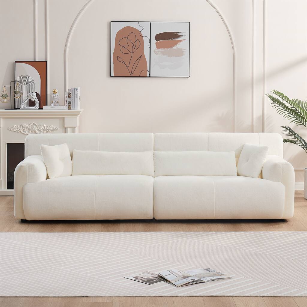 Soft Thick Fuzzy Faux Rabbit Fur Couch Sofa