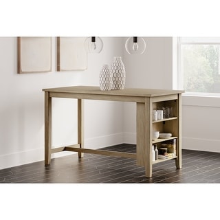 Signature Design by Ashley Sanbriar Light Brown Rectangular Counter Height Dining Table - 60"W x 30"D x 36"H