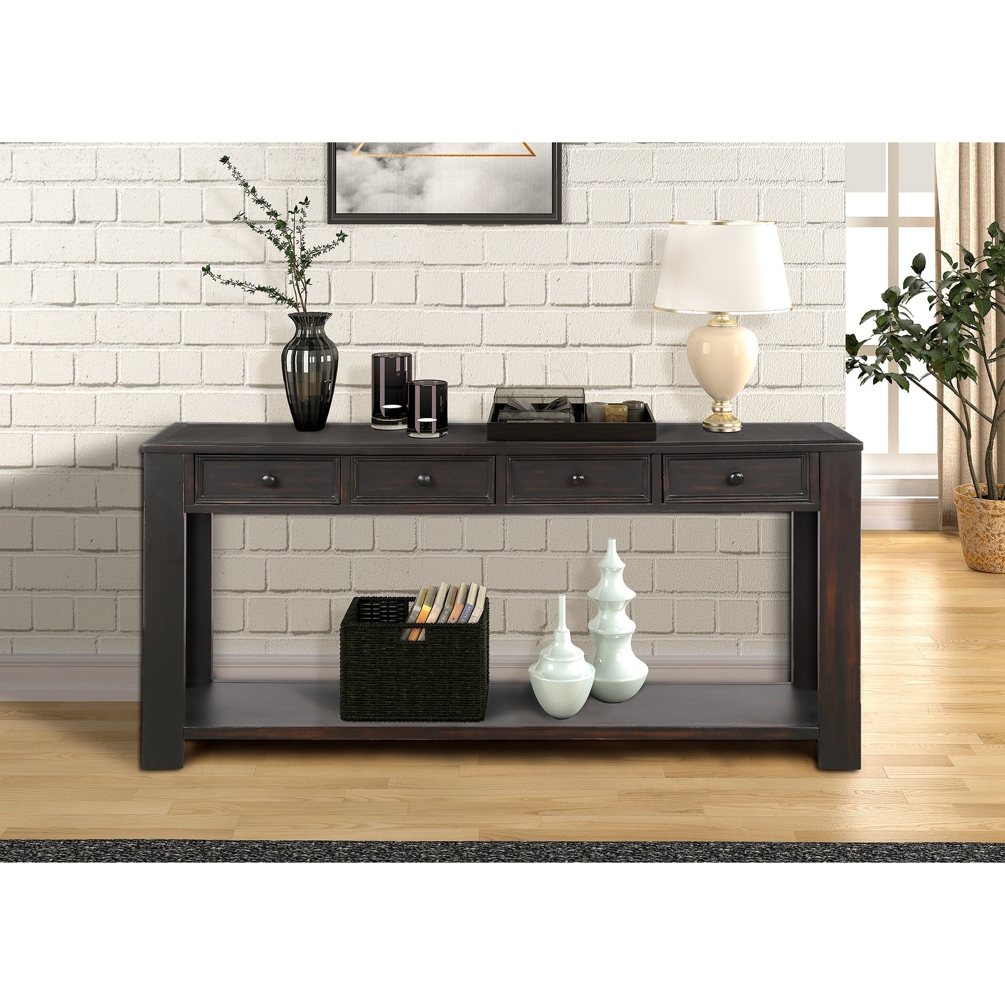 parsons console table sofa espresso kitchen entryway office storage furniture