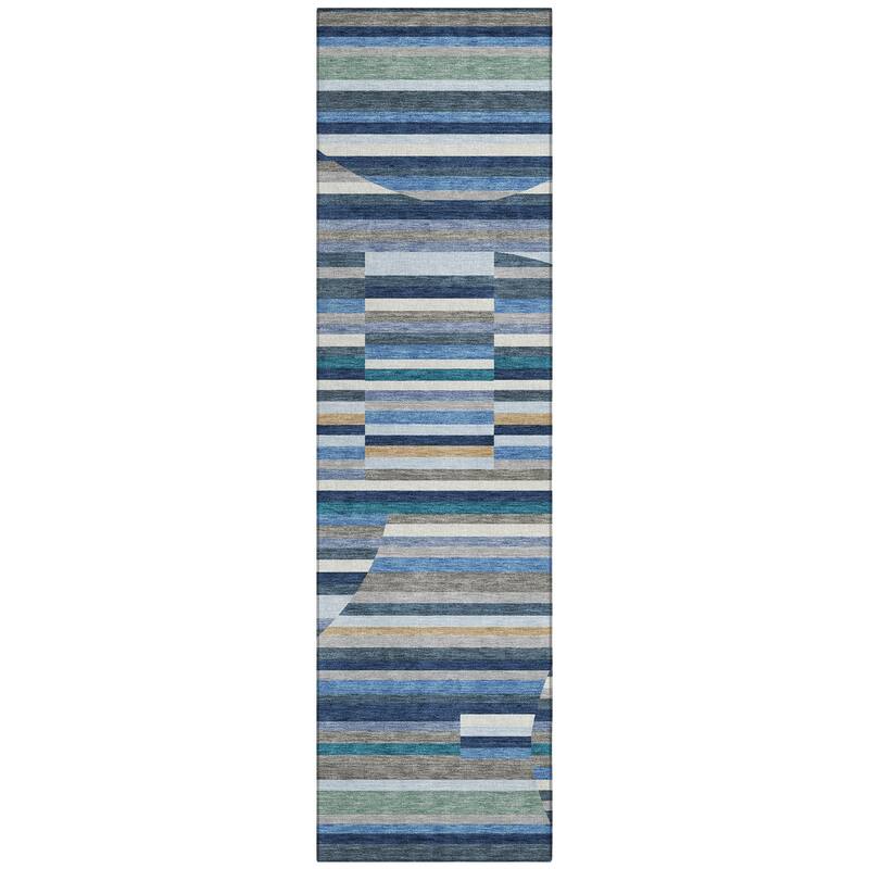 Machine Washable Indoor/ Outdoor Modern Cokedale Chantille Rug