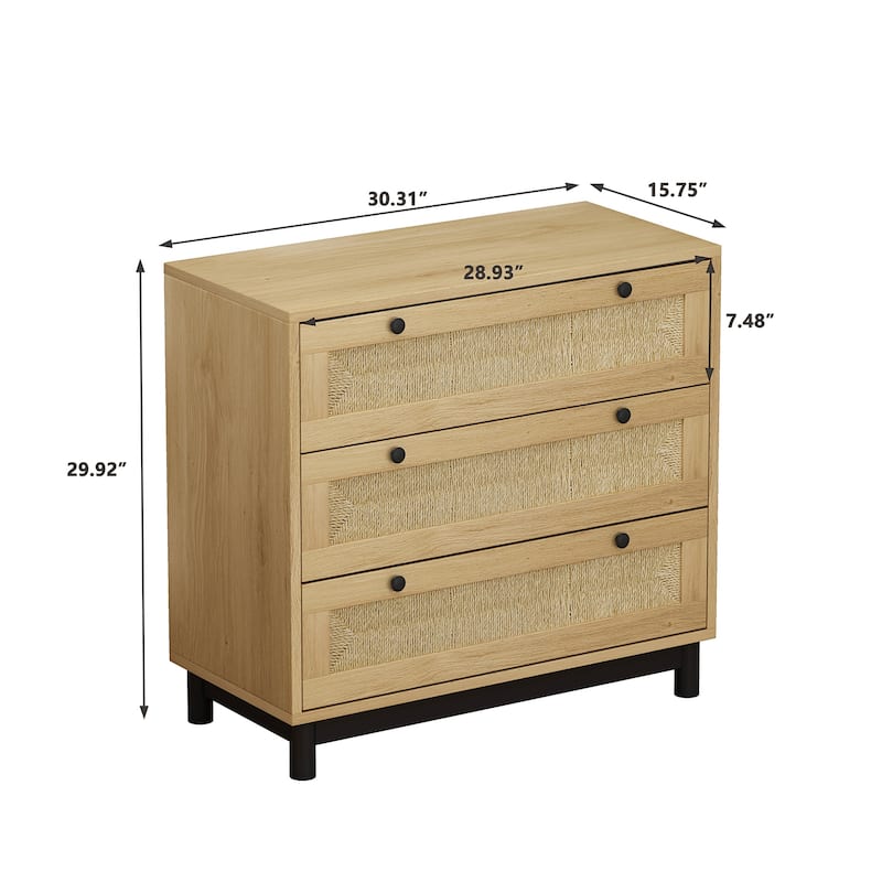 3-Drawer Dresser Modern Chest of Drawers for Bedroom Storage Cabinet