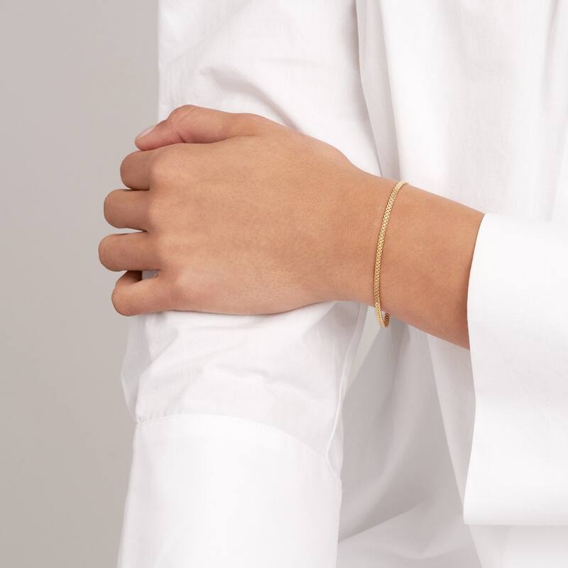 Marquee Jewels 14K Solid Yellow Gold Double Curb Box Bismark Bracelet