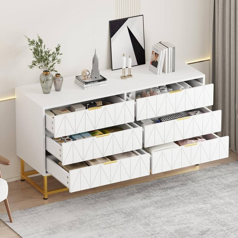 6-Drawer Fabric Dresser with Wood Top – Small Storage Chest & Clothes Organizer