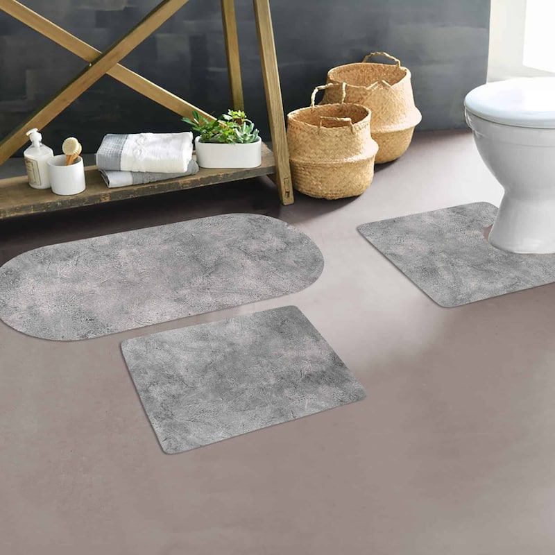 Decorative 3-Piece Bath Mat Set Includes Standard, Runner, and Contour