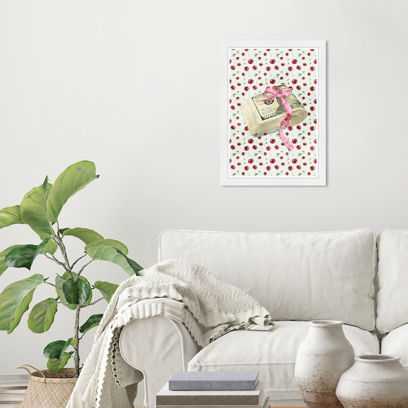 Wynwood Studio Prints Success Tasteful Gift Stack Red Wall Art - White