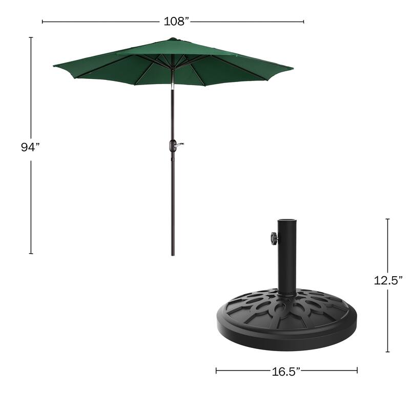 Villacera 9-Foot Outdoor Patio Umbrella with Base