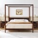preview thumbnail 16 of 35, Walker Edison Minimalist Canopy King Bedframe