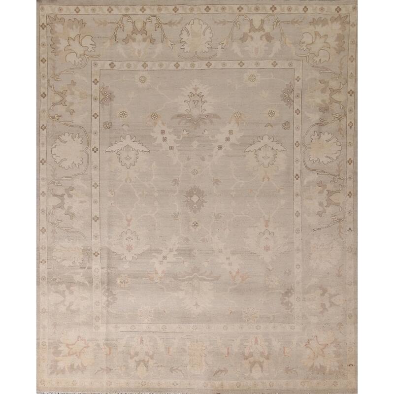 Traditional Kazak Area Rug Hand-Knotted Floral Wool Carpet - 8'9" x 9'8"
