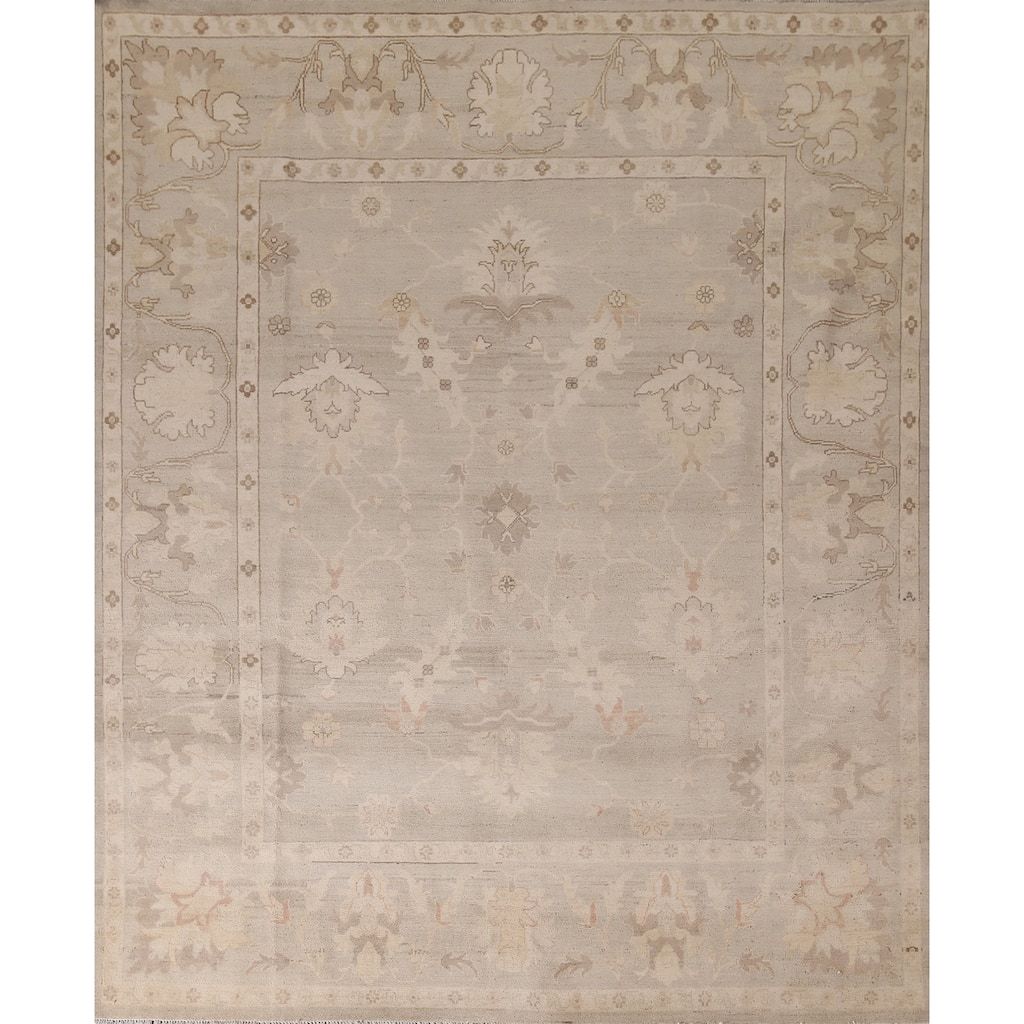 Traditional Kazak Area Rug Hand-Knotted Floral Wool Carpet - 8'9" x 9'8"