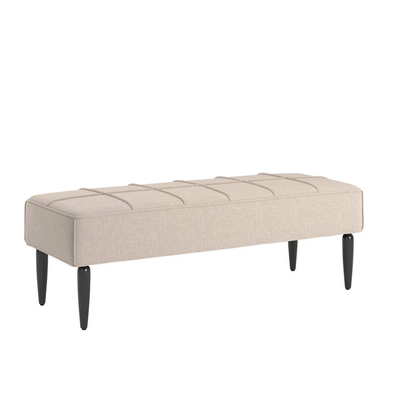 Cassian Black Finish Linen Upholstered Bench by iNSPIRE Q Modern - Beige