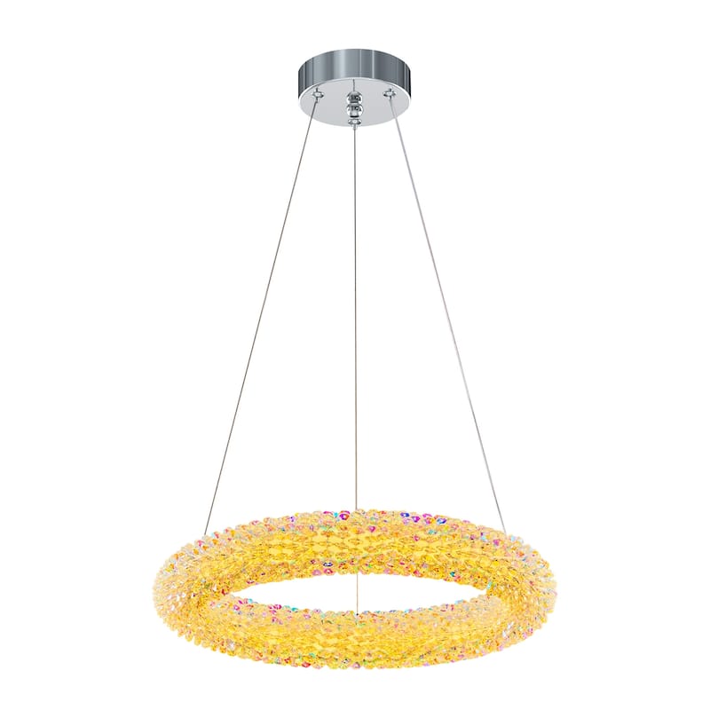 Crystal Chandelier Ceiling Pendant Light Fixture - 15.7"