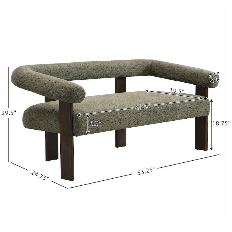 Loft Round armrest loveseat Rubber Wood by Christopher Knight Home