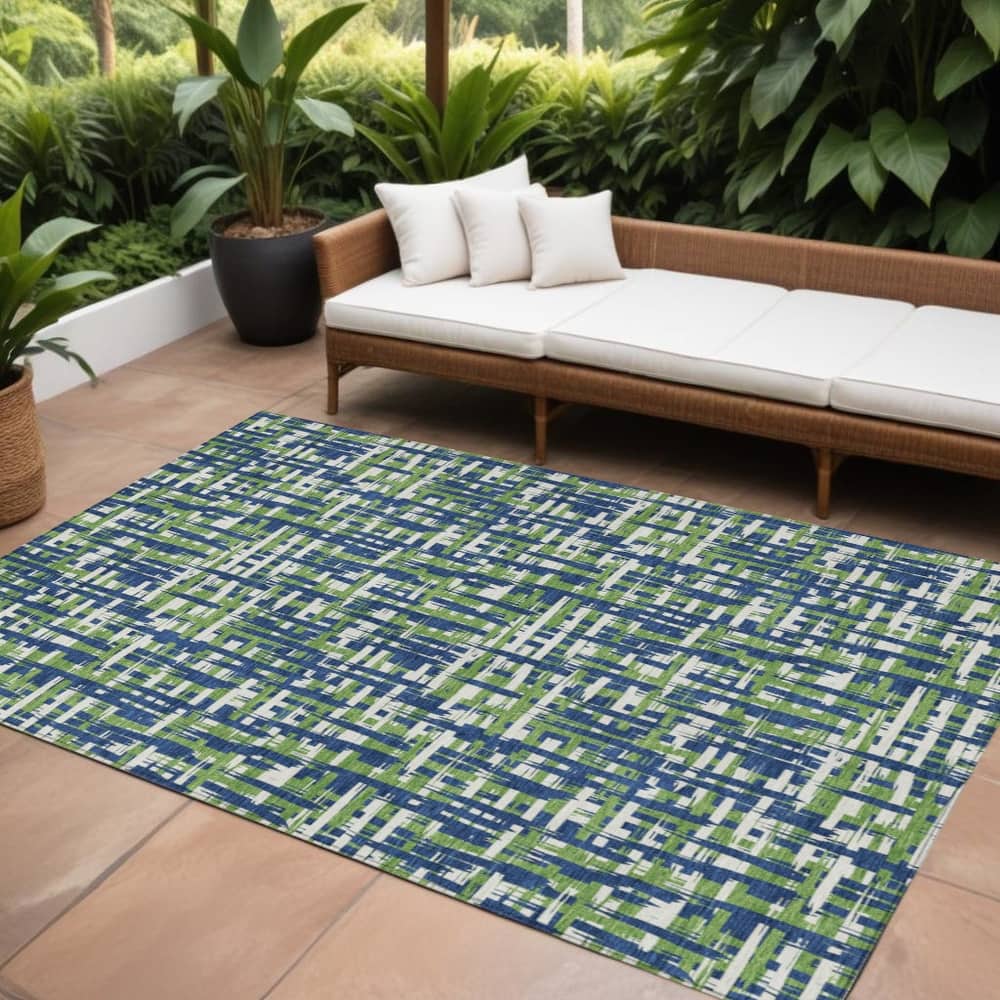 HomeRoots Abstract Transitional Rectangle Outdoor Rug
