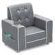 preview thumbnail 2 of 1, Chelsea Kids Upholstered Chair with Cup Holder