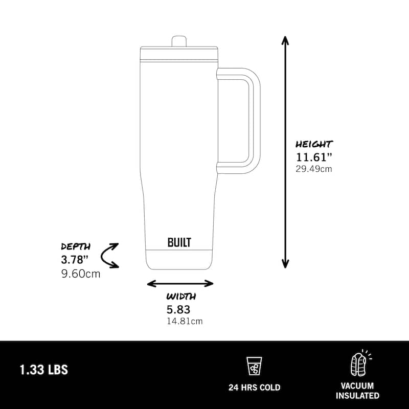 BUILT Cascade Double Wall Stainless Steel 40 oz Tumbler - 40 oz