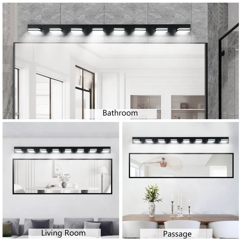 Modern LED Vanity Light, 8-Lights Wall Sconce for Bathroom and Mirror, Sleek Minimalist Design, Energy-Efficient