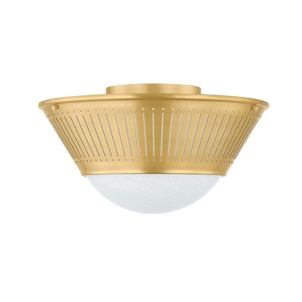 slide 2 of 11, Hudson Valley Lighting 2731 Elsmere 14" Wide Semi-Flush Bowl Ceiling Aged Brass