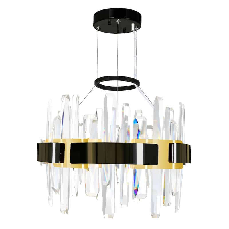 Aya Integrated LED 18in Pearl Black Chandelier