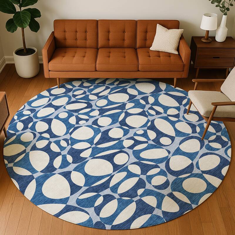 Machine Washable Indoor/ Outdoor Contemporary Saline Chantille Rug