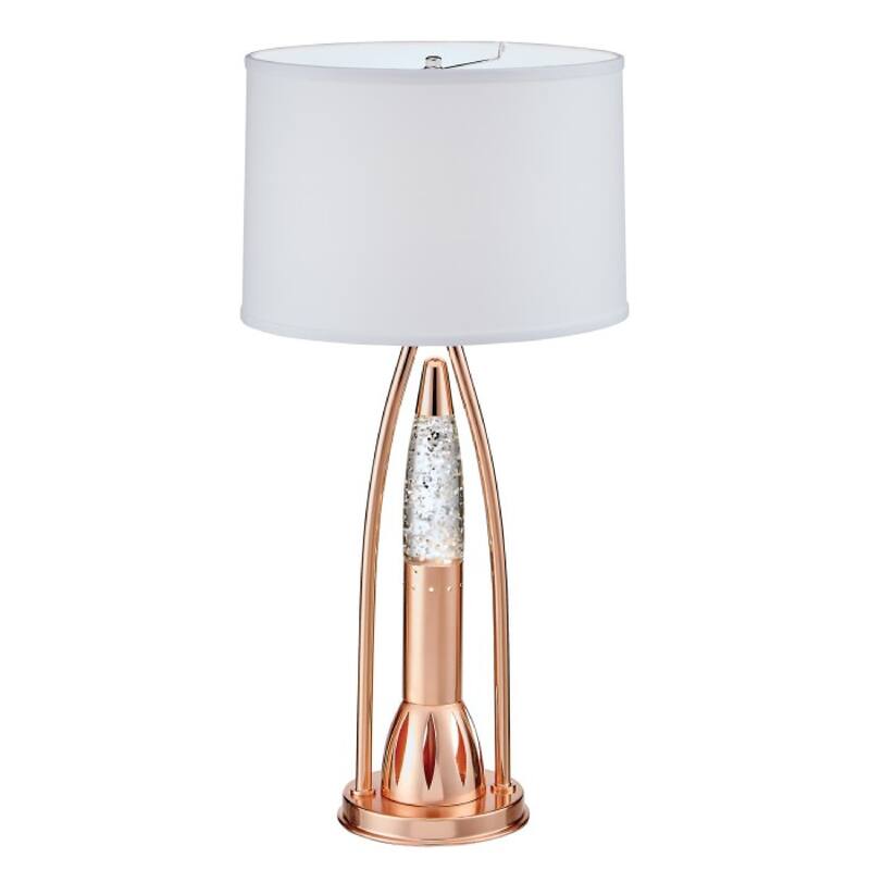 Gerry Table Lamp with 3 Bulb 4 Way Socket Switch, Copper Metal 30 Inch