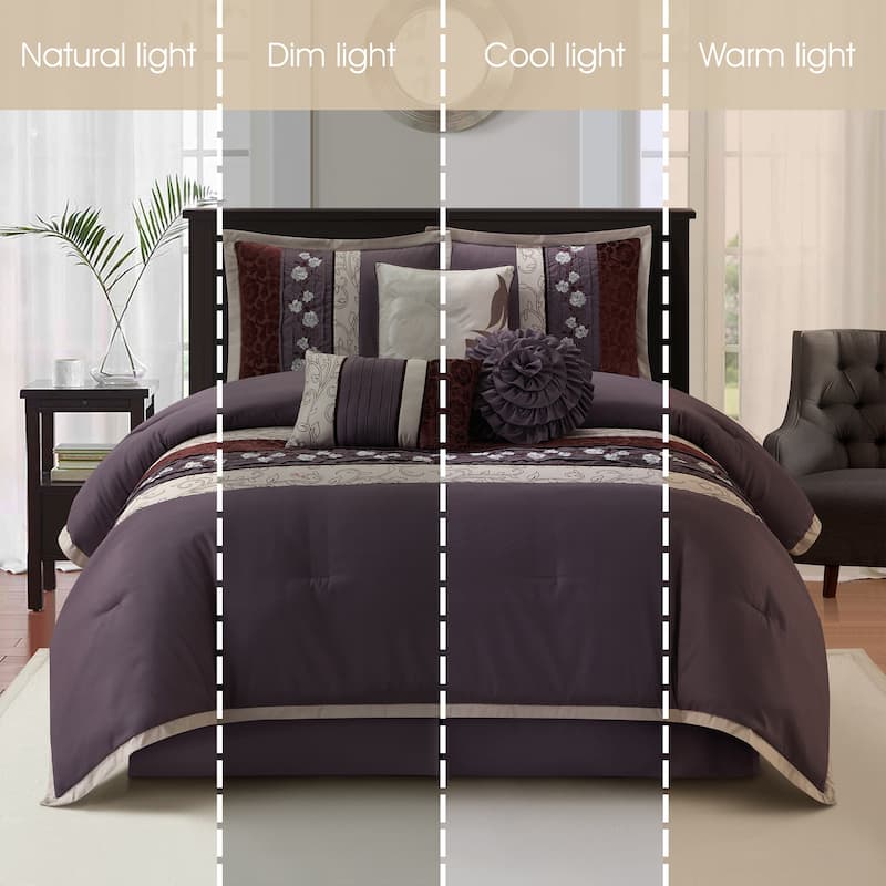 Nanshing Stella Purple 7-piece Bedding Comforter Set