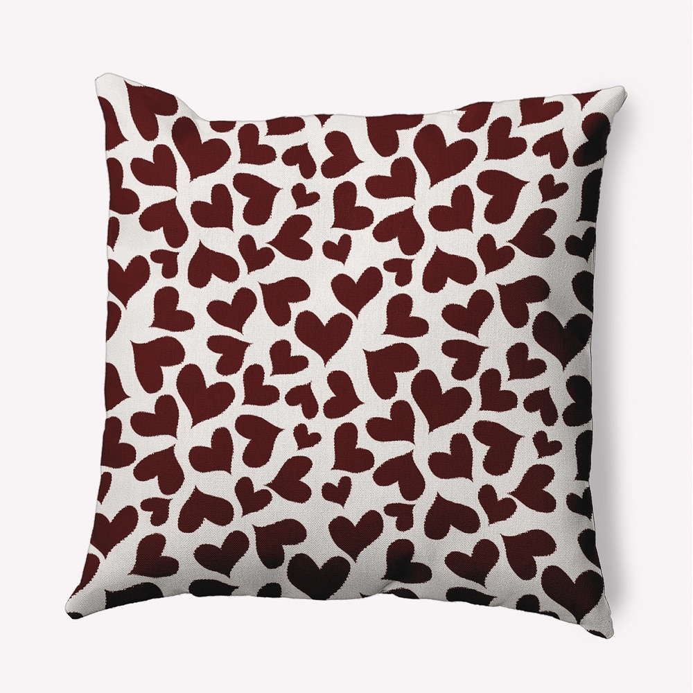 Patterned Hearts Valentine's Day Decorative Indoor/Outdoor Pillow