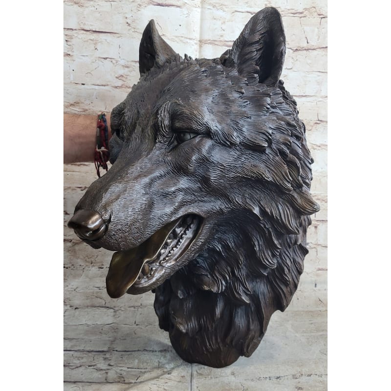 Handmade Bronze Collectible Sculpture Animal Signed Milo Large Wolf Hot Cast