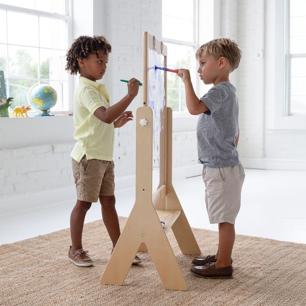 slide 2 of 22, Little Partners Peek A Boo Adjustable Height Art Easel Natural