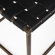 preview thumbnail 5 of 15, Clarissa Black Woven Genuine Leather Seat w/Gold Metal Frame Stool - 22.0L x 16.0W x 16.5H