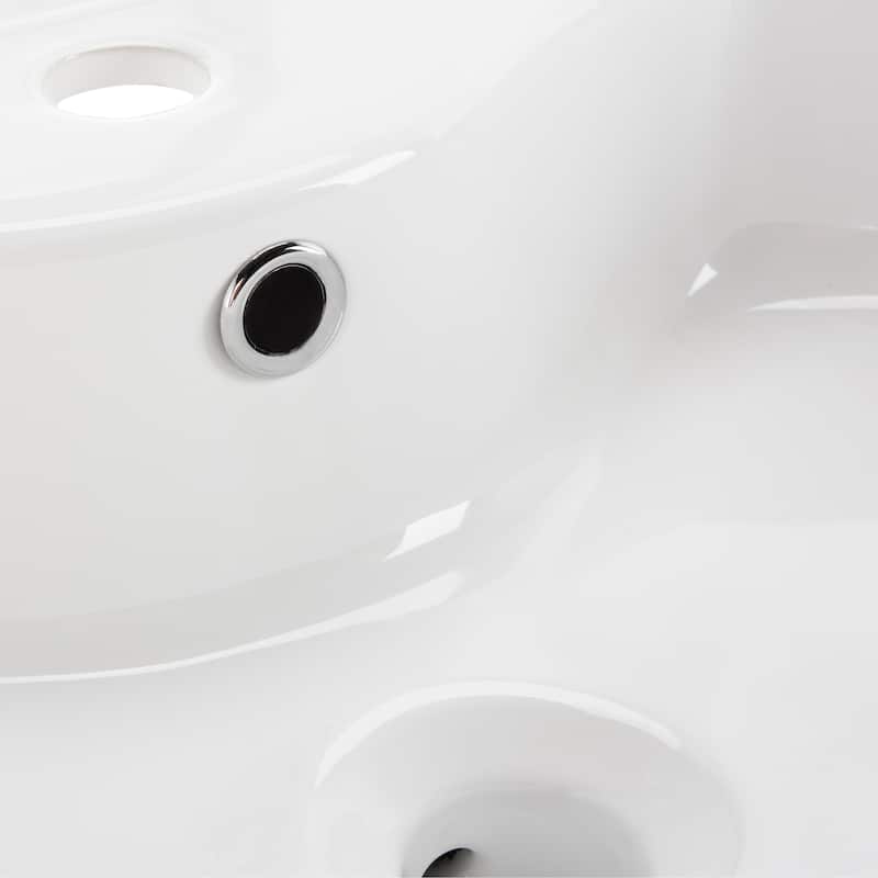 SAFAVIEH Solea Delle Porcelain Ceramic Vitreous Oval 20 Inch White Bathroom Vessel Sink - 20.1" x 16.7" x 5.9" - 20Wx17Dx6H