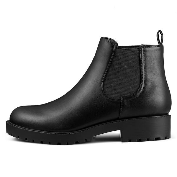 Women S Low Heel Round Toe Chelsea Ankle Boots Overstock 28392687 Navy Blue Medium 7 5