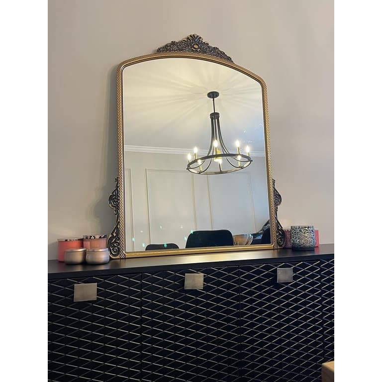 French Style Large Gold Mirror, Wood Frame Mirror