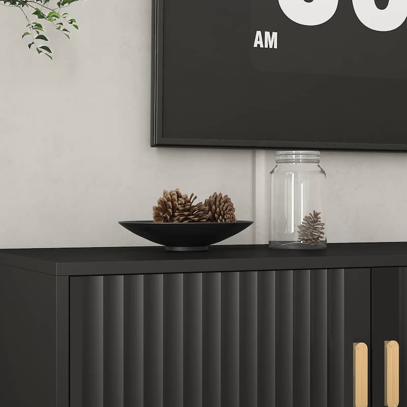 Modern TV Stand with LED Lights for 80 Inch TV