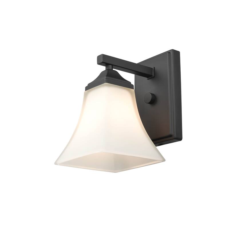 Millennium Lighting Metal 1 Light Wall Sconce with Etched White Glass