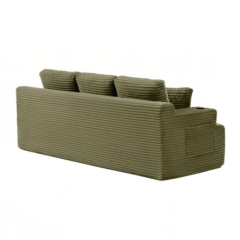 86.2''Boneless Sofa Couch with 2 Pillows Extra - Green