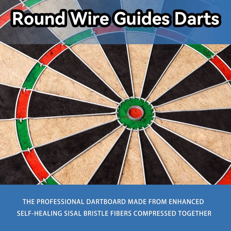 GSE™ 18" Regulation Size Bristle Dart Board Game Set. Pro Sisal Dartboard with Six 17 Grams Steel Tip Darts & Scoreboard