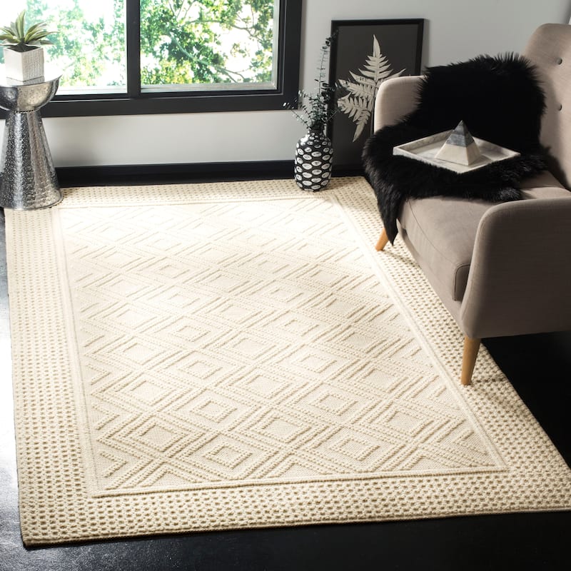 SAFAVIEH Handmade Vermont Shonna Wool Rug - 6' x 9' - Ivory