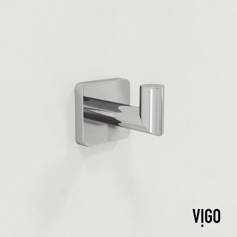 VIGO Satro 4-Piece Bathroom Hardware Accessory Set with 24 in. Towel Bar, Toilet Paper Holder, Hand Towel Holder, Hook