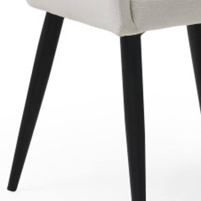 Set of Two 23" Off White And Black Upholstered Arm Chairs - 23' X '36.5' X '21