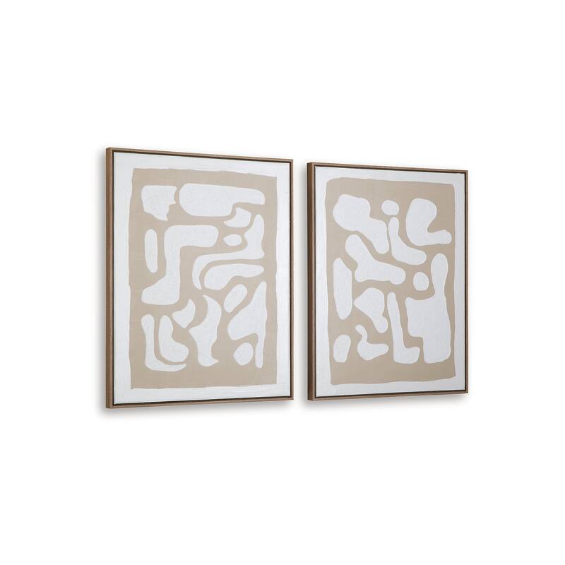 Signature Design by Ashley Waldett Beige/White Wall Art (Set of 2)