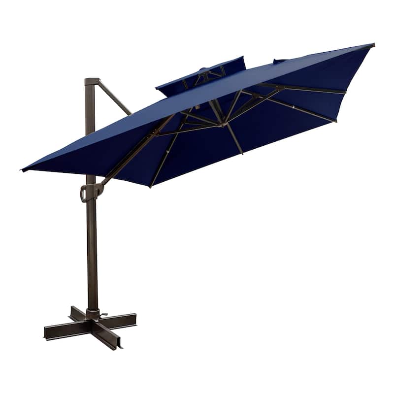 Pellebant 10 X 13 Feet Outdoor Cantilever Umbrella with Base